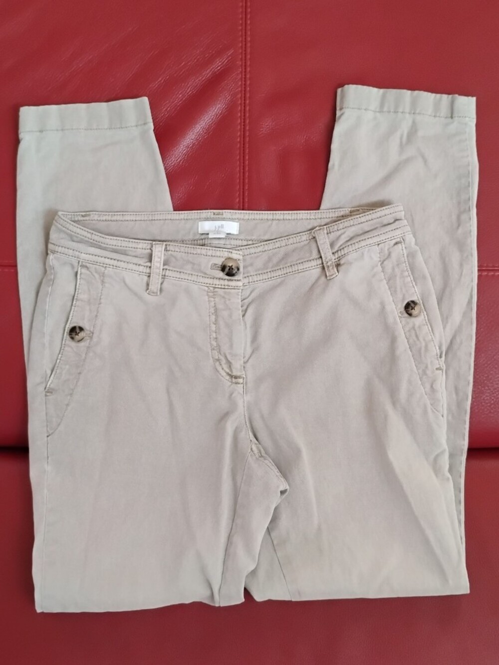 J. Jill Women's Light Beige Straight-Leg Jeans